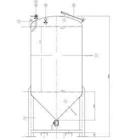 Drawing Stainless Steel Tanks 1000L